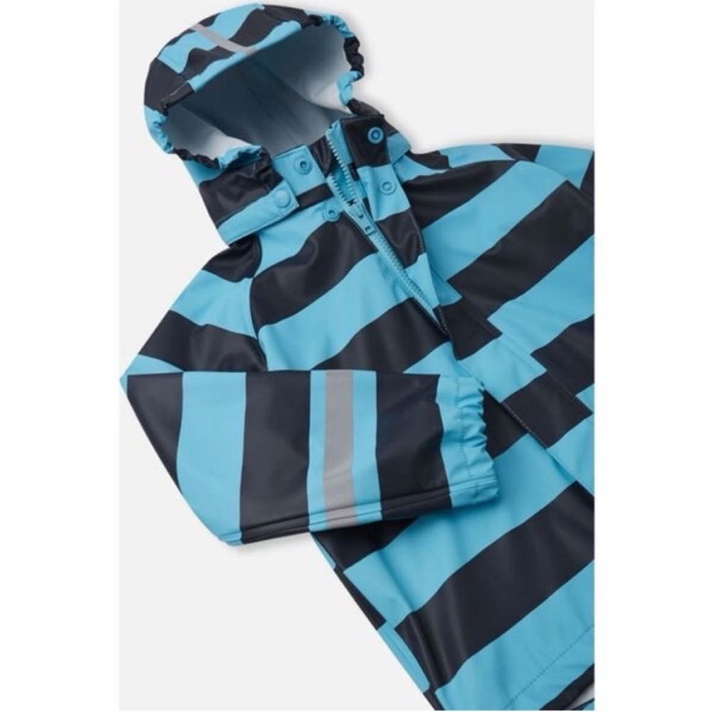 Reima Kids' Vesi Raincoat in Blue Sky Stripe—3T - Picture 6 of 11